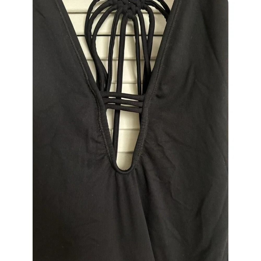 Black Strappy One-Piece Swimsuit
